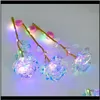 Decorative Wreaths Eternal Colorful Led Light Artificial Flowers Glowing Rose Wedding Decoration Valentines Day Year Gift Roses L2K9B V7Rop