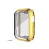 القطع الزجاجية شيني اللون لينة TPU حافظة مع حامي الشاشة ل Apple IWatch Watch Series 7 تغطية كاملة 41 45 مم لديها حزمة البيع بالتجزئة