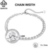 Rinntin Fashion Coin Cable Double Layered für Damen 925 Sterling Silber Sommer Strand Fußkette Fußkettchen Schmuck SA15