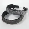 Mode stof strass acryl geplooid hoofdband voor vrouwen trendy eenvoudige en glanzende partij haaraccessoires