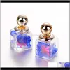 Jewelrycrystal Quicksand Dry Flower Double Side Glass Earrings Eardrop Women Per Bottle Ear Stud Earing Fashion Drop Delivery 2021 Pt6Rv