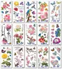 39 stilar fjäril 3d tatuering blommor blad klistermärken för kvinnor barn färgglada kroppskonst tillfälliga tatueringar tbx3d 100pcs