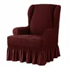 Capas de cadeira Wingback Capa Protetor Slipcover Stretch Saia Estilo Sujo Resistente Vermelho Cinza Black264m