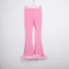 Sexy V Neck Siatka Dres Dwa Zestawy Kawałek Kobiety Crop Top I Spodnie Jesień Puszysty Kostium Różowy Hip Hop Suits Suits See przez Y0625