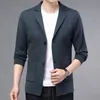Designers Cardigan Mens Knitwear Blazers Coats Fashion Slim Fit Stacke Menss Jacka Korean Style Slå ner krage Kausal Menss Clothin