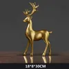 NORTHEUINS Resin 1 Pcs Golden Deer Figurines for Interior Nordic Animal Statues Trinkets Sculpture Home Decoration Accessories 210727