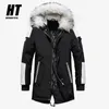 Veste d'hiver Hommes Épaissir Parkas chauds Hommes Casual Longue Outwear Collier à capuchon Collier Colliers Manteaux Parkas Hombre Invierno Drop 210818