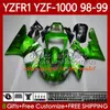 Тело мотоцикла для Yamaha YZF R 1 1000 CC YZF-R1 YZF-1000 98-01 Кузов 82Но.148 YZF R1 YZFR1 98 99 00 01 1000CC YZF1000 1998 1999 2000 2001 Обсуждение OEM Kit Factory Blue Blk