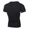 T-shirt da palestra per uomo T-shirt da uomo sexy con fasciatura scava fuori bianca T-shirt a maniche corte da uomo con scollo a V M-3XL