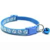 1.0 Footprint collars Pet Patch Dog Collar Cat Single with Bell Easy to Find leashes Length Adjustable 19-32cm new290F