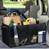 Car Organizer Seat Passenger Collapsible Small Storage With Belt 4 Cup Holders For Kids
