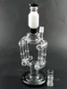 Bianco latte con fondo nero Bong per acqua in vetro Narghilè Recycle Oil Dab Rigs Pipa per fumare con giunto femmina da 14 mm