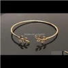 Bracelets Jewelry Olive Branch Wholesale Bunny Leaf Bangle Open Leaves Bracelet Fashion Jm003 Drop Delivery 2021 Ni40L