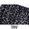 Frauen Mode Leopard Print Seitentaschen Hosen Vintage Hohe Elastische Taille Kordelzug Weibliche Knöchel Hosen Mujer 210507