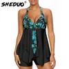 Seksowny strój kąpielowy Kobiety Lato Beachwear Krówki Koronki Swimweear Kostium kąpielowe Body Sposób Plus Rozmiar Kwiatowy 5xl 210702
