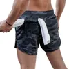 Running Shorts Men's Camo Gym Fitness Compression Workout Basketball 2 In 1 Swimming Quick Dry Training Summer Sports Man