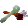 hookahs New euramerican fries skull glass pipe colorful burner mini hand tube medicine spoon hay burner bowl beautiful little Christmas present