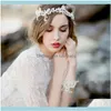 Gioielli per capelli Fermagli per capelli Barrettes Cristallo fatto a mano Fascia per capelli da sposa Diadema Aessories da sposa Elegante copricapo Perle Gioielli da donna Drop Deli