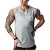 Herren Canottiere Bodybuilding Tank Top Turnhallen Fitness Ärmelloses Hemd Männliche Baumwollkleidung Mode Singlet Muslce Weste Unterhemd 210421