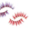 Renkli 3D Mink Kirpikler Makyaj Kalın Göz Kirpikleri Çapraz Doğal Uzun Yanlış Kirpikler Sahne Paketle Sahte Kirpik Göster Box2389820