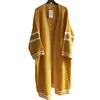 Lanmrem sonbahar uzun stil hırka kadınlar için gevşek çizgili patchwork rahat örme kazak ceket pc425 210914
