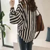 Fashion Womens and Blouses Elegant Striped Blouse Chemit Long Sheve Women Shirts Plus Taille Tops 1728 50 210415
