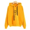 New Streetwear Hoodies 장미 꽃 인쇄 여성 스웨터 가을 긴 소매 한국 여성 후드 풀오버 스웨터 Femme