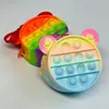 2021 DHL tryckta det fidget leksaker mynt handväska nätet röda fingerbubblor sensoriska barns små väskor mynt dragkedja väska dekompression leksak