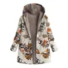 Frauen Herbst Jacke Frauen Weibliche Windjacke Jacke Mantel Blumendruck Mit Kapuze Taschen Vintage Cardigan Mäntel 211109