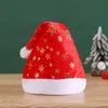 Creatief nieuwjaar kerstmutsen geschenk decoraties cartoon fluwelen volwassen kerstfeest niet geweven hoed