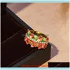 Bröllop smyckenwedding ringar mode enkel kreativ söt vatten blomma ring kvinnlig förlovnings party smycken grossist droppe leverans 2021 ilq