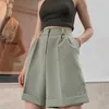 Colysmo Casual Shorts Women High Waist Zipper Button Solid Color Loose Prosto z kieszeniami Ladies Harajuku Streetwear 210527