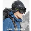 ユニセックス冬の防水帽子防風耳冠サーマルフリースが屋外サイクリングスキーハイキングキャンプの帽子のために頭蓋骨ビーニーを並べた