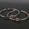 En gros 2 pcs Mode Noeud Manchette En Métal De Fer Couple Bracelet Manchette Bracelets Bracelets pour Femmes Hommes Charme Coeur Bijoux Q0719