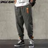 Single Road Mens Harem Calças Homens Moda Baggy Algodão Hip Hop Juntos Japonês Calças de Calças Masculinas de Carga Masculino para Homens 210723