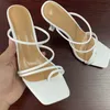 Women sandals snake print strappy mule heels sandals slippers women high heels flip flops square toe slides party shoes woman WAEYER4YRE4WY