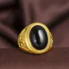 Alliances Pierre Naturelle Bague Jaune Laiton Plaqué Or Bijoux Bagues Fête Grand Bohème Homme Précieux