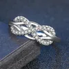 Podwójne Targi Romantyczne Pierścienie Kierownicze Dla Kobiet Wedding Engagement Finger Midi Pierścień Kryształowe Akcesoria Moda Biżuteria DZR026