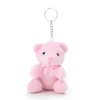 10st / parti 10cm 20g Mini Plush Keychain och hängande ljusbrun med gallermönster björndocka leksaker