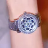 Vrouw horloges merk luxe creatieve grote wijzerplaat dames polshorloges diamant goud vrouwelijke klok roestvrij staal Montre femme 210527