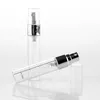 Empty Transparent Glass Perfume Scale Bottle Gold Silver Black Spray Pump Clear Lid Cosmetic Packaging 2.5ML 3ML 5ML 10ML 50pcs