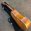Özel 41 inç Gerçek Abalone Ağaç Hayat Dökme Akustik Gitar Yuvarlak Vücut Tüm Koa Ahşap