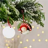 8 styles sublimation pendentifs transfert thermique ornements de Noël décorations MDF vierge ronde ronde en forme de neige thermique pendentif décors bricolage famille photo