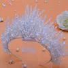 2022 Brudbröllop Tiara Örhängen Set Crystal Bridal Headwear Headpieces Crown Rhinestone med bröllopsmycken Hårtillbehör Diamantkronor Hårpinnar