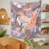 Tapisseries Lune Tapisserie Étoilée Tenture Murale Chambre Dortoir Décoration De La Maison Accessoires Tapiz Gobelin Murale