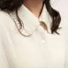 Summer Long Sleeve Women Blouse Tunic Work Shirt Hollow Out Ruffled Collar Office Ladies Shirts Button Up Female Tops 210521