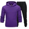 hoodie Casual Clothing Men's Pullovers Sweater Cotton Men Tracksuits Two Pieces + Sports Shirts Fall Winter Track suit Black PTRQ