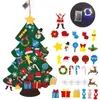 LED Kids DIY Felt Christmas Tree Christmas Decoration for Home Navidad Year Gifts Christmas Ornaments Santa Claus Xmas 211109