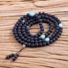 Buddhistiska bönpärlor 7 Chakra Multilayer Yoga Meditation Mala Healing Lava Rock Diffuser Armband Halsband Present Box Beaded Stran178V