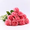 Dekoracyjne kwiaty wieńce 10 sztuk / zestaw wystrój rose sztuczny jedwabny kwiatowy lateks prawdziwy dotykowy bukiet ślubny domowy projekt domu